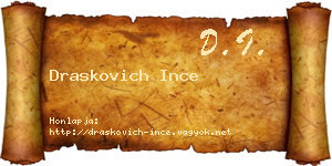 Draskovich Ince névjegykártya